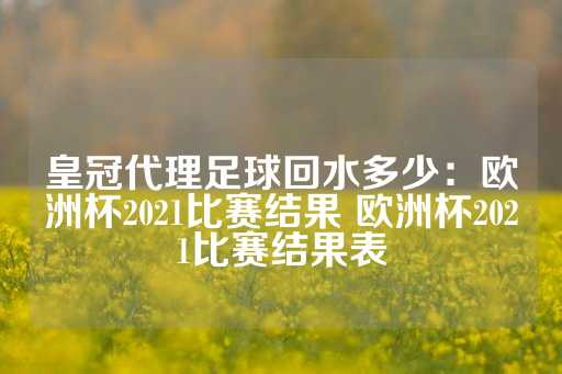 皇冠代理足球回水多少：欧洲杯2021比赛结果 欧洲杯2021比赛结果表