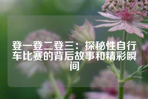 登一登二登三：探秘性自行车比赛的背后故事和精彩瞬间