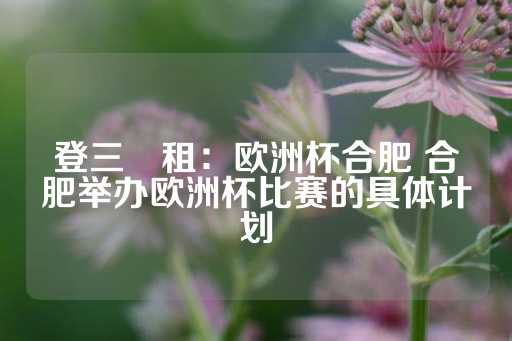 登三岀租：欧洲杯合肥 合肥举办欧洲杯比赛的具体计划