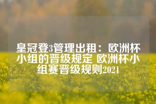 皇冠登3管理出租：欧洲杯小组的晋级规定 欧洲杯小组赛晋级规则2021-第1张图片-皇冠信用盘出租