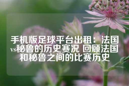 手机版足球平台出租：法国vs秘鲁的历史赛况 回顾法国和秘鲁之间的比赛历史