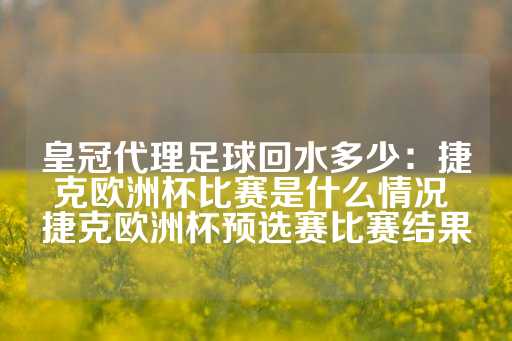 皇冠代理足球回水多少：捷克欧洲杯比赛是什么情况 捷克欧洲杯预选赛比赛结果