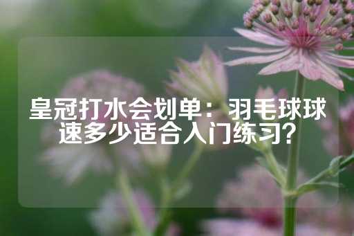 皇冠打水会划单：羽毛球球速多少适合入门练习？