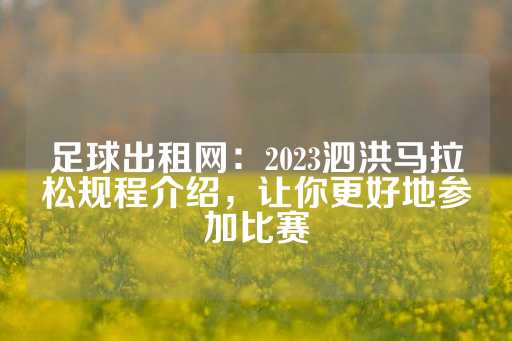 足球出租网：2023泗洪马拉松规程介绍，让你更好地参加比赛-第1张图片-皇冠信用盘出租