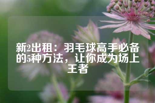 新2出租：羽毛球高手必备的5种方法，让你成为场上王者