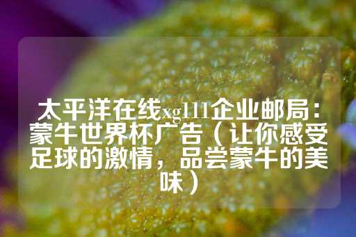 太平洋在线xg111企业邮局：蒙牛世界杯广告（让你感受足球的激情，品尝蒙牛的美味）-第1张图片-皇冠信用盘出租