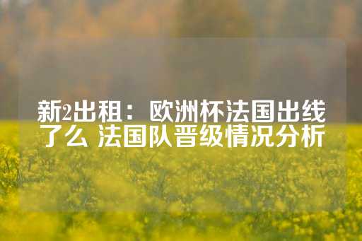 新2出租：欧洲杯法国出线了么 法国队晋级情况分析-第1张图片-皇冠信用盘出租