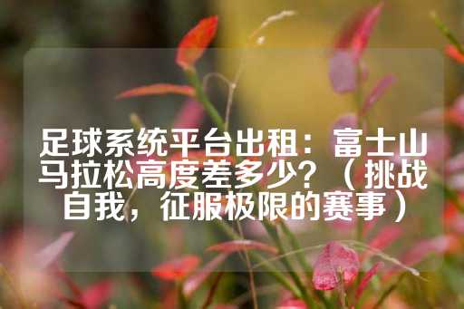 足球系统平台出租：富士山马拉松高度差多少？（挑战自我，征服极限的赛事）