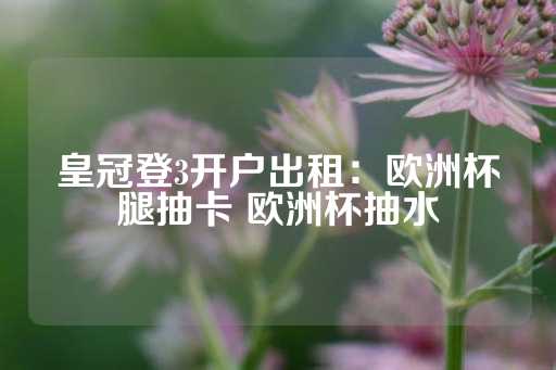 皇冠登3开户出租：欧洲杯腿抽卡 欧洲杯抽水