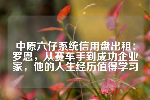 中原六仔系统信用盘出租：罗恩，从赛车手到成功企业家，他的人生经历值得学习