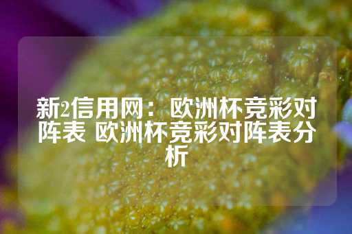 新2信用网：欧洲杯竞彩对阵表 欧洲杯竞彩对阵表分析