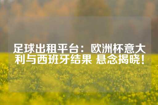 足球出租平台：欧洲杯意大利与西班牙结果 悬念揭晓！