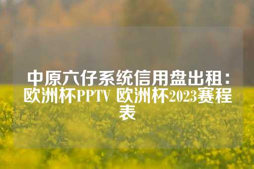 中原六仔系统信用盘出租：欧洲杯PPTV 欧洲杯2023赛程表