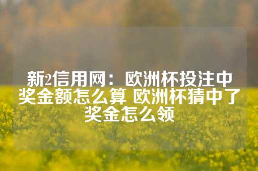 新2信用网：欧洲杯投注中奖金额怎么算 欧洲杯猜中了奖金怎么领-第1张图片-皇冠信用盘出租