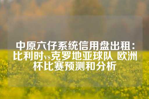 中原六仔系统信用盘出租：比利时vs克罗地亚球队 欧洲杯比赛预测和分析