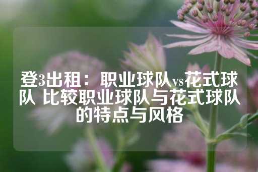 登3出租：职业球队vs花式球队 比较职业球队与花式球队的特点与风格-第1张图片-皇冠信用盘出租