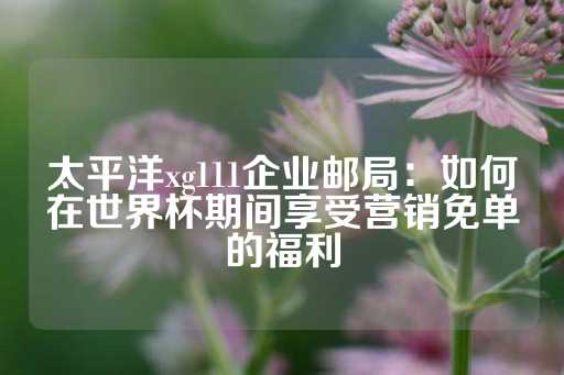 太平洋xg111企业邮局：如何在世界杯期间享受营销免单的福利