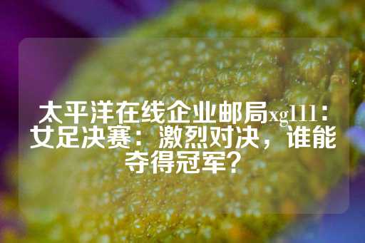 太平洋在线企业邮局xg111：女足决赛：激烈对决，谁能夺得冠军？-第1张图片-皇冠信用盘出租