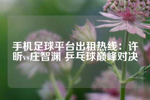 手机足球平台出租热线：许昕vs庄智渊 乒乓球巅峰对决