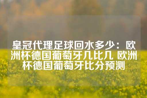 皇冠代理足球回水多少：欧洲杯德国葡萄牙几比几 欧洲杯德国葡萄牙比分预测