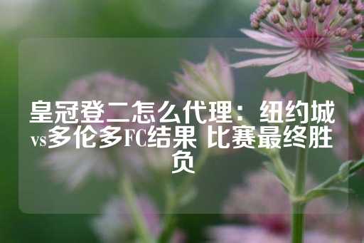 皇冠登二怎么代理：纽约城vs多伦多FC结果 比赛最终胜负