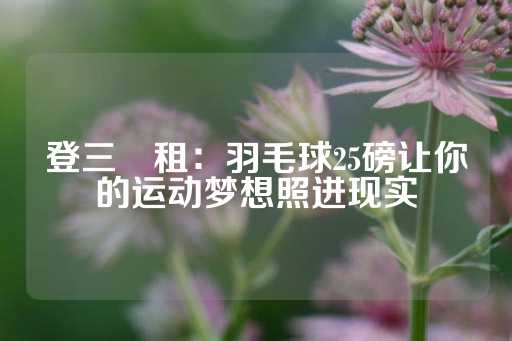 登三岀租：羽毛球25磅让你的运动梦想照进现实