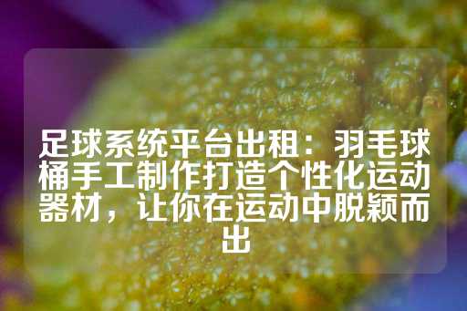 足球系统平台出租：羽毛球桶手工制作打造个性化运动器材，让你在运动中脱颖而出