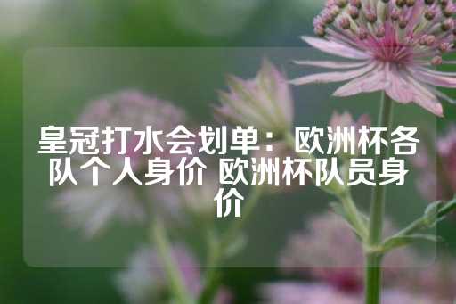 皇冠打水会划单：欧洲杯各队个人身价 欧洲杯队员身价