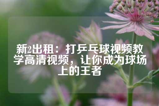 新2出租：打乒乓球视频教学高清视频，让你成为球场上的王者