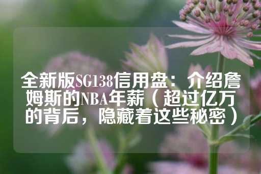 全新版SG138信用盘：介绍詹姆斯的NBA年薪（超过亿万的背后，隐藏着这些秘密）