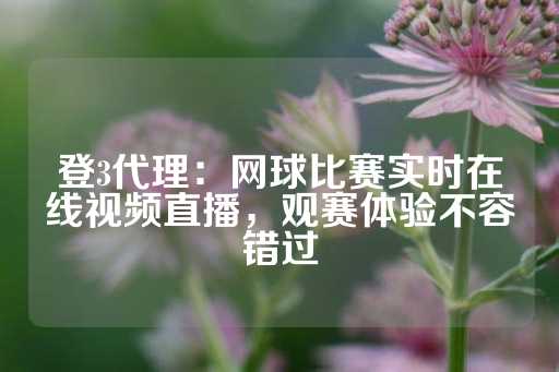 登3代理：网球比赛实时在线视频直播，观赛体验不容错过