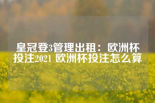 皇冠登3管理出租：欧洲杯投注2021 欧洲杯投注怎么算-第1张图片-皇冠信用盘出租