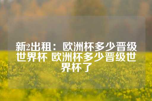 新2出租：欧洲杯多少晋级世界杯 欧洲杯多少晋级世界杯了-第1张图片-皇冠信用盘出租