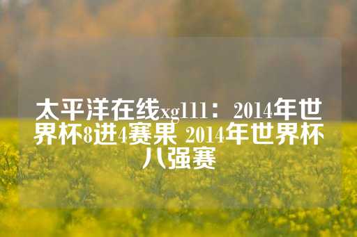 太平洋在线xg111：2014年世界杯8进4赛果 2014年世界杯八强赛