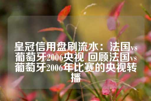 皇冠信用盘刷流水：法国vs葡萄牙2006央视 回顾法国vs葡萄牙2006年比赛的央视转播