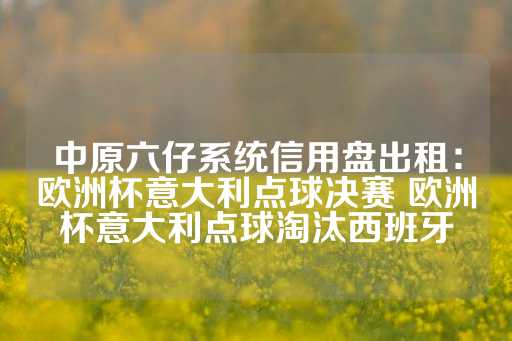 中原六仔系统信用盘出租：欧洲杯意大利点球决赛 欧洲杯意大利点球淘汰西班牙