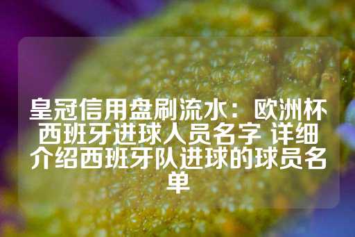 皇冠信用盘刷流水：欧洲杯西班牙进球人员名字 详细介绍西班牙队进球的球员名单-第1张图片-皇冠信用盘出租