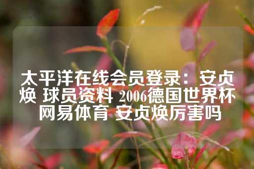 太平洋在线会员登录：安贞焕 球员资料 2006德国世界杯 网易体育 安贞焕厉害吗-第1张图片-皇冠信用盘出租