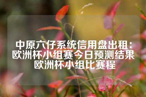 中原六仔系统信用盘出租：欧洲杯小组赛今日预测结果 欧洲杯小组比赛程-第1张图片-皇冠信用盘出租