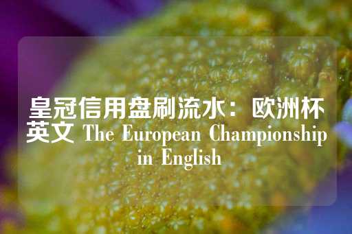 皇冠信用盘刷流水：欧洲杯英文 The European Championship in English-第1张图片-皇冠信用盘出租