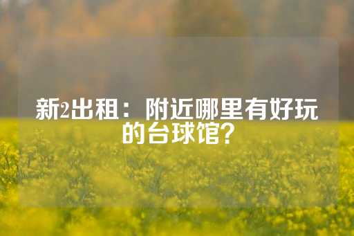 新2出租：附近哪里有好玩的台球馆？-第1张图片-皇冠信用盘出租