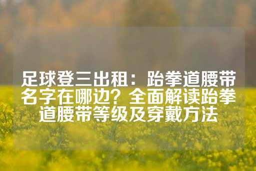 足球登三出租：跆拳道腰带名字在哪边？全面解读跆拳道腰带等级及穿戴方法