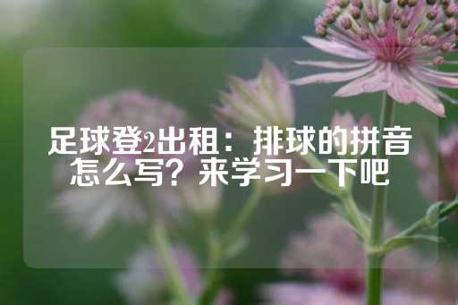 足球登2出租：排球的拼音怎么写？来学习一下吧