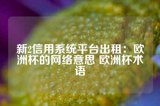 新2信用系统平台出租：欧洲杯的网络意思 欧洲杯术语-第1张图片-皇冠信用盘出租