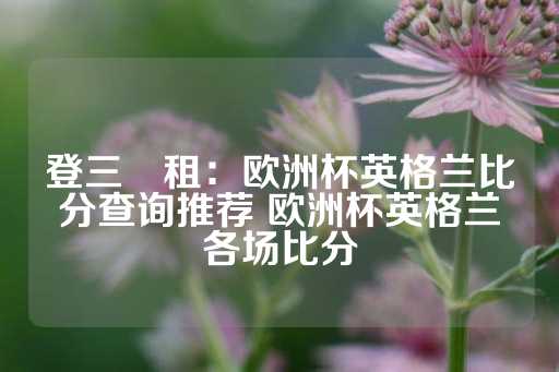 登三岀租：欧洲杯英格兰比分查询推荐 欧洲杯英格兰各场比分-第1张图片-皇冠信用盘出租