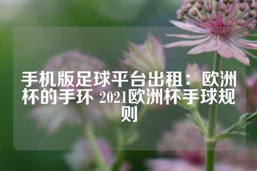 手机版足球平台出租：欧洲杯的手环 2021欧洲杯手球规则-第1张图片-皇冠信用盘出租