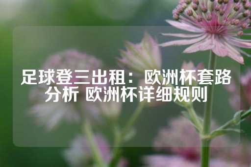 足球登三出租：欧洲杯套路分析 欧洲杯详细规则