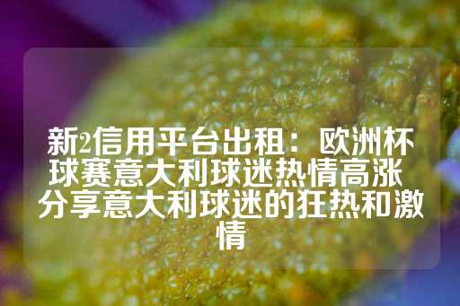 新2信用平台出租：欧洲杯球赛意大利球迷热情高涨 分享意大利球迷的狂热和激情-第1张图片-皇冠信用盘出租