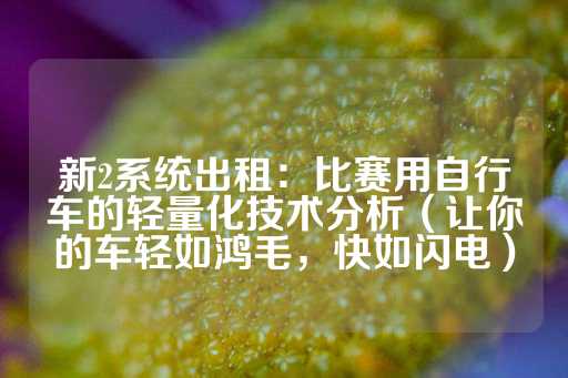 新2系统出租：比赛用自行车的轻量化技术分析（让你的车轻如鸿毛，快如闪电）