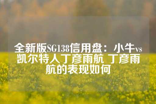 全新版SG138信用盘：小牛vs凯尔特人丁彦雨航 丁彦雨航的表现如何